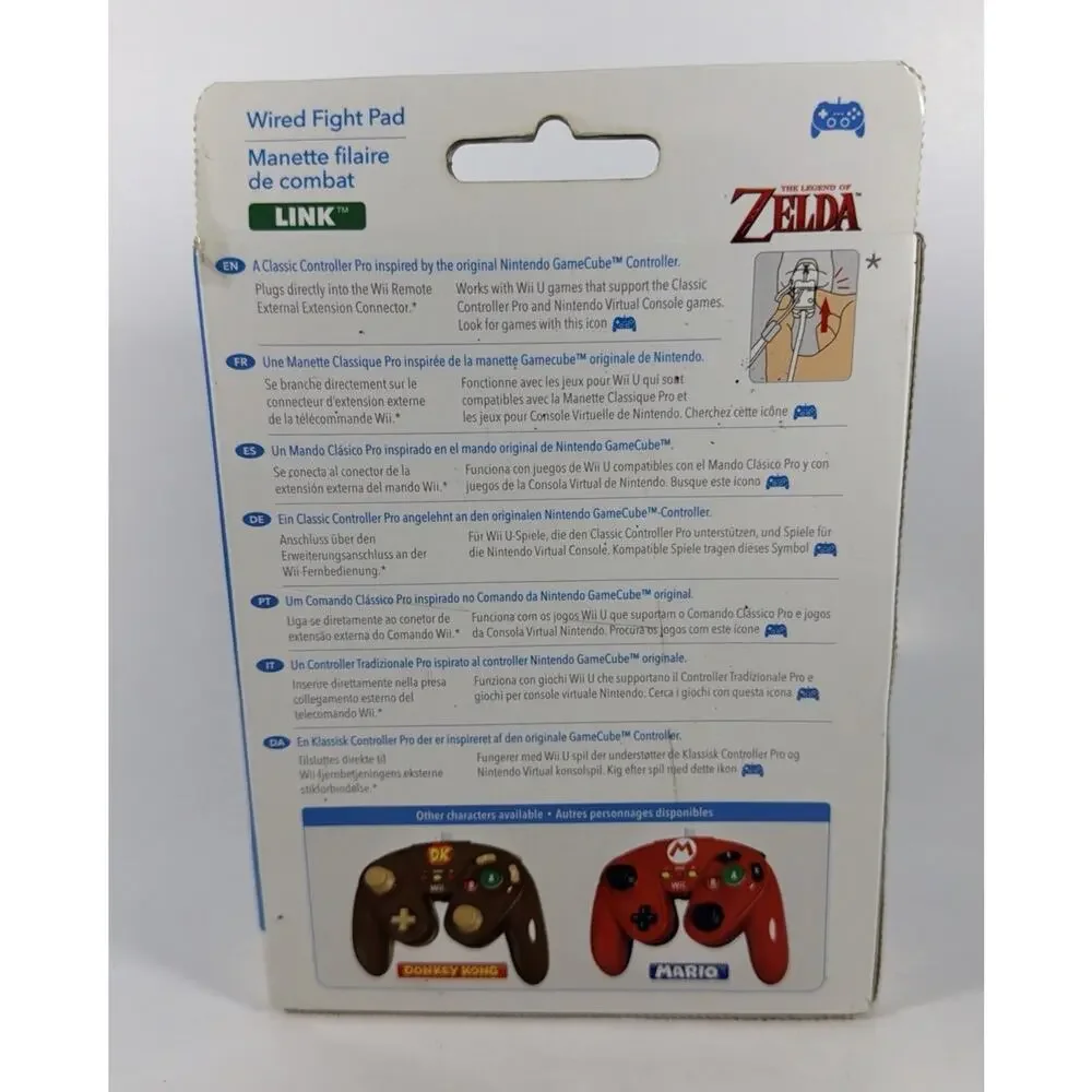 PDP Zelda Link Wired Fight Pad Controller for Nintendo Wii U / Wii – Sealed